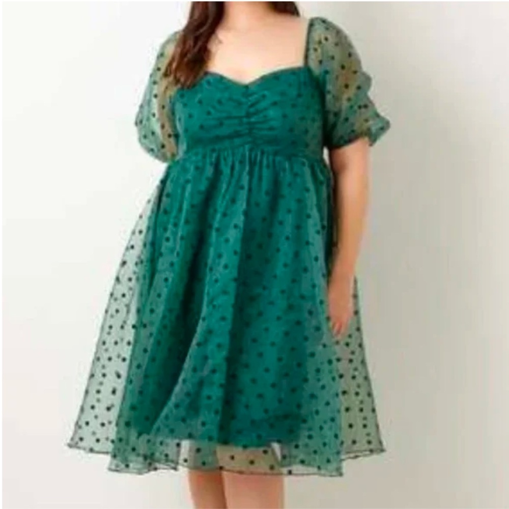 Arula Puff Sleeve Dress 1X Brand New